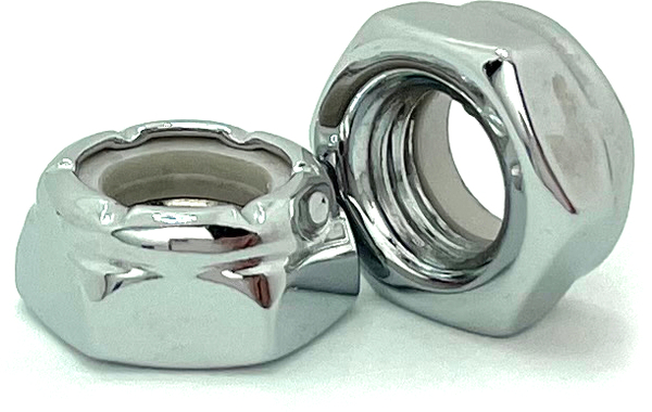 CH56012LNY 9/16-12 CHROME LOW PROFILE NYLON-INSERT LOCK NUT "JAM NYLOC"