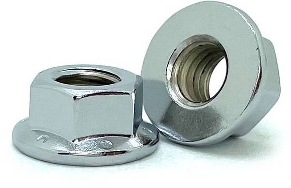 CH6923M10 M10-1.50 CHROME HEX FLANGE NUT