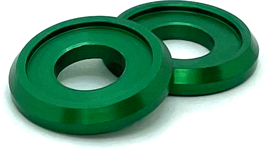 D440GR 7/16 ANODIZED ALUMINUM BEAUTY WASHER GREEN