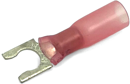 EL1006H 22-18 GA KRIMPA-SEAL HEAT SHRINK INSULATED SPADE TERMINALS #10 STUD RED