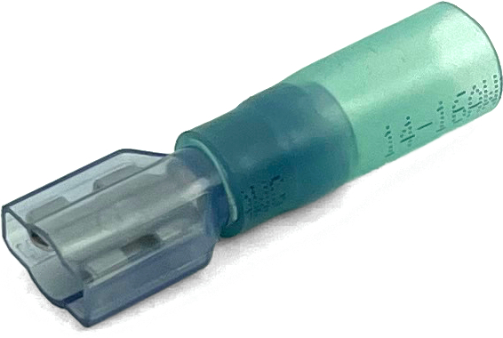 EL1018SH 16-14 GA KRIMPA-SEAL HEAT SHRINK INSULATED FEMALE QUICK-CONNECT TERMINALS .187 TAB BLUE