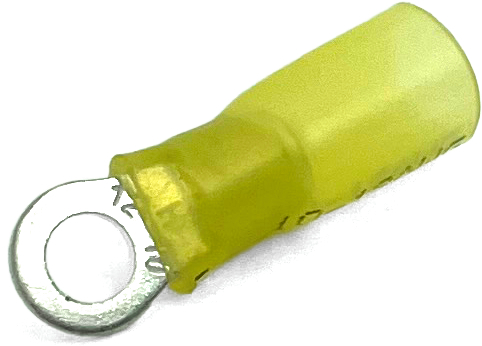 EL1024H 12-10 GA KRIMPA-SEAL HEAT SHRINK INSULATED RING TERMINALS 1/4 STUD YELLOW