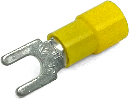 EL1029 12-10 GA VINYL INSULATED SPADE TERMINALS #10 STUD YELLOW