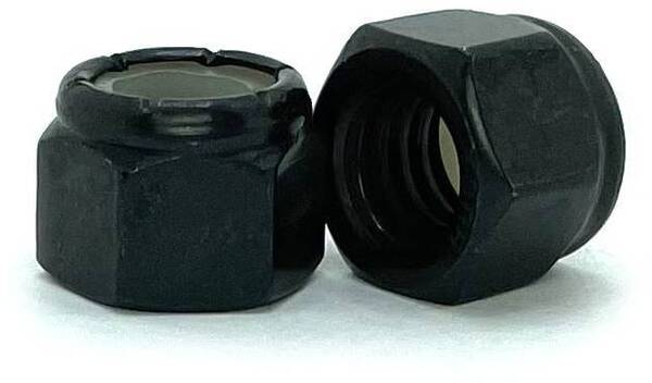 S25020NYB 1/4-20 BLACK ICE NYLON-INSERT LOCK NUT "NYLOC" 18-8 STAINLESS