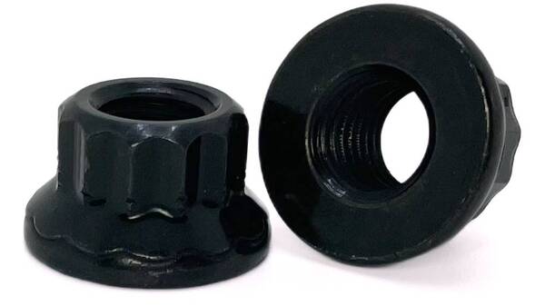 X12-1014C M10-1.50 14AF 12-POINT FLANGE NUT ALLOY BLACK ZINC