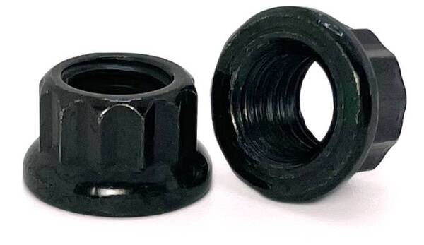 X12-810 M8-1.25 10AF 12-POINT FLANGE NUT ALLOY BLACK ZINC