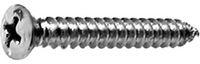 AV02734 #10 X 1 1/4 Phillips Oval Head Trim Screws Undersize Head Chrome