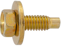 AV23666 5/16-18 X 15/16 HEX HEAD SEMS BODY BOLT W/DOG POINT YELLOW ZINC