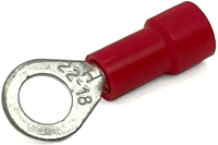 EL1002 22-18 GA VINYL INSULATED RING TERMINALS #4 STUD RED