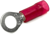 EL1002N 22-18 GA NYLON INSULATED RING TERMINALS #4 STUD RED