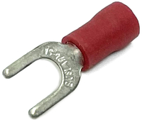 EL1006 22-18 GA VINYL INSULATED SPADE TERMINALS #10 STUD RED