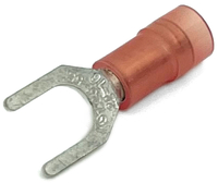 EL1005N 22-18 GA NYLON INSULATED SPADE TERMINALS #8 STUD RED