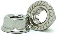 S18832FN 10-32 STAINLESS STEEL SERRATED HEX FLANGE NUT